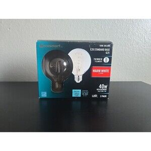 EcoSmart G25 LED Filament Globe Bulbs E26 Warm White Dimmable 2-Pack